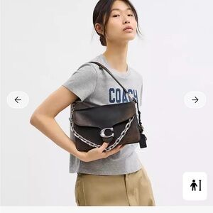 Coach Chain Tabby in Loved Leather Bag with Charms